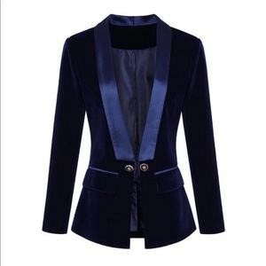 “Camille” Velvet slim fit blazer